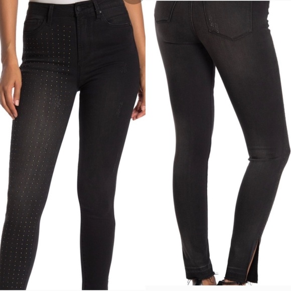 RACHEL ROY COLLECTION Studded Raw Hem Skinny Jeans - Picture 1 of 9